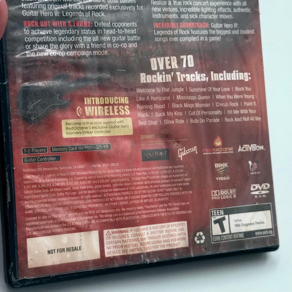 Guitar Hero III Legends of Rock Sony PlayStation 2 PS2 Game Scratched Untested